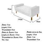 Recamier Félix Casal 140cm Suede Branco - Amarena Móveis