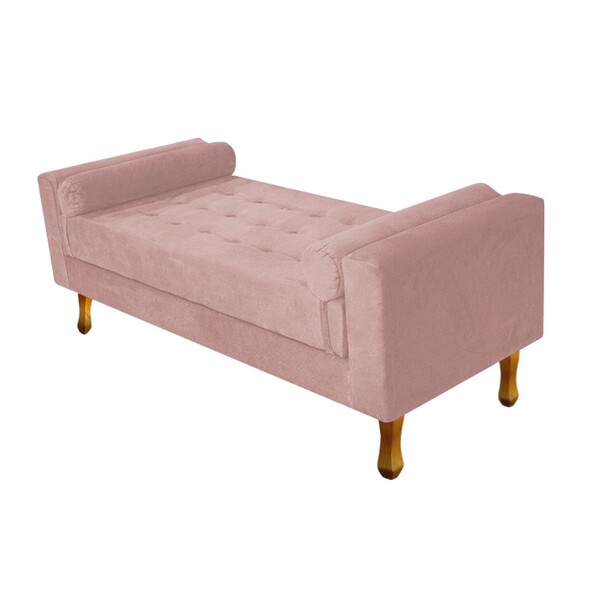 Recamier Félix Casal 140cm Suede Rosê - Amarena Móveis