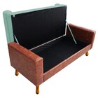 Recamier Félix Queen Size 160cm Corano Nozes E Linho Azul Tur