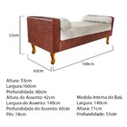 Recamier Félix Queen Size 160cm Corano Nozes E Linho Bege - A