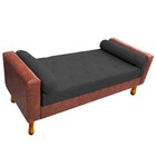 Recamier Félix Solteiro 100cm Corano Nozes E Linho Chumbo - A