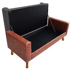 Recamier Félix Solteiro 120cm Corano Nozes E Linho Chumbo - A