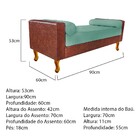 Recamier Félix Solteiro 90cm Corano Nozes E Linho Azul Turque