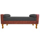 Recamier Félix Solteiro 90cm Corano Nozes E Linho Chumbo - Am