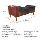 Recamier Félix Solteiro 90cm Corano Nozes E Linho Chumbo - Am