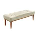 Recamier Gênova Veludo Bege 195 Cm