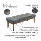 Recamier Gênova Veludo Cinza 195 Cm