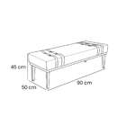 Recamier Gênova Veludo Prata 90 Cm