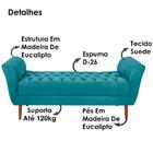 Recamier Grecia 150cm Suede Azul MPassos