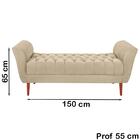 Recamier Grecia 150cm Suede Bege Mpassos