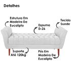 Recamier Grecia 150cm Suede Branco MPassos