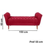 Recamier Grecia 150cm Suede Vermelho MPassos