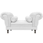 Recamier Grécia 1 40m Suede Branco - Dominic Decor