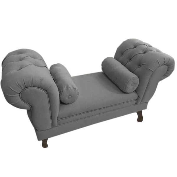 Recamier Grécia 1 40m Suede Cinza - Dominic Decor