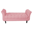 Recamier Grecia Decorativa 90cm Suede Rosa - Montanaris Decor