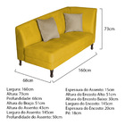 Recamier Heitor 160cm Com Almofada Lado Esquerdo Sintético -