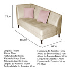 Recamier Heitor 185cm Com Almofada Lado Direito Sintético - B