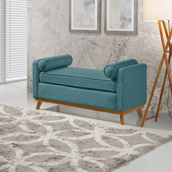 Recamier Italia 1,00m Com Base Madeira Linho Sofatec