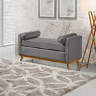 Recamier Italia 1,00m Com Base Madeira Linho Sofatec