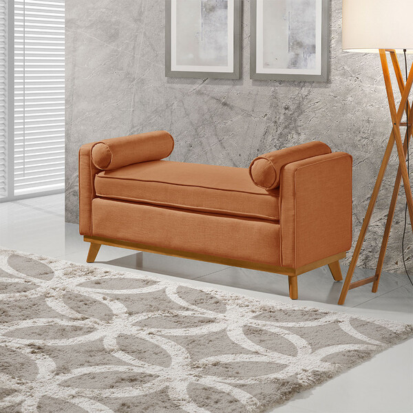 Recamier Italia 1,00m Com Base Madeira Linho Sofatec