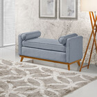 Recamier Italia 1,00m Com Base Madeira Linho Sofatec