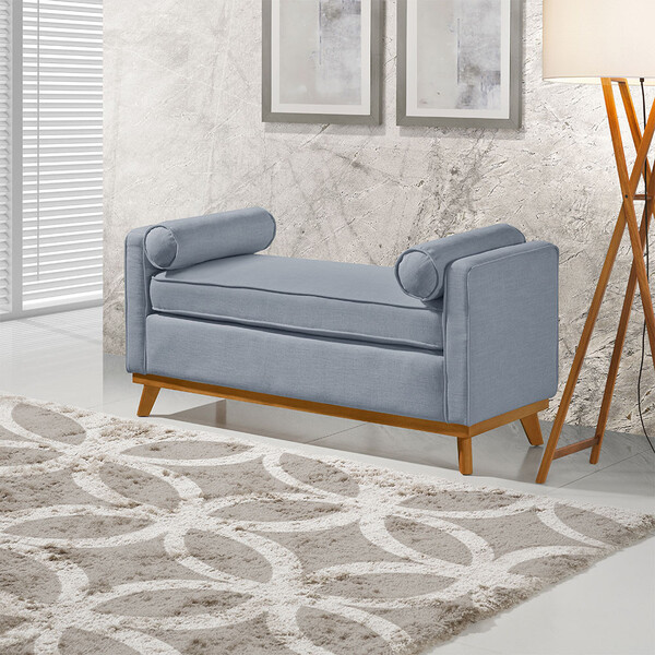 Recamier Italia 1,00m Com Base Madeira Linho Sofatec