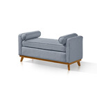 Recamier Italia 1,30m  Com Base Madeira Linho Sofatec