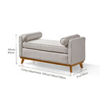 Recamier Italia 1,30m  Com Base Madeira Linho Sofatec