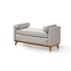 Recamier Italia 1,30m  Com Base Madeira Linho Sofatec