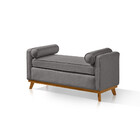 Recamier Italia 1,50m Com Base Madeira Linho Sofatec