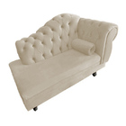 Recamier Larissa Lado Esquerdo 1 20 Cm Veludo Bege - Montanar