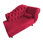 Recamier Larissa Lado Esquerdo 1 20 Cm Veludo Vermelho - Mont