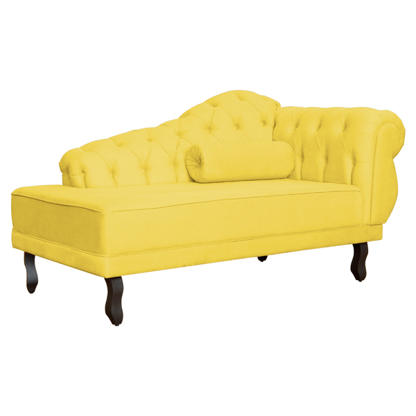 Recamier Larissa Lado Esquerdo 1 50 Cm Veludo Amarelo - Monta
