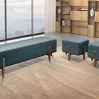 Recamier Luxo Madeira Maciça Eros Azul