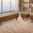 Recamier Luxo Madeira Maciça Eros Caramelo