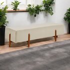 Recamier Luxo Madeira Maciça Zurik Bege Claro