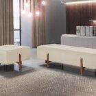 Recamier Luxo Madeira Maciça Zurik Bege Claro