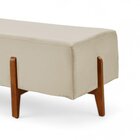 Recamier Luxo Madeira Maciça Zurik Bege Claro