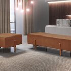 Recamier Luxo Madeira Maciça Zurik Caramelo