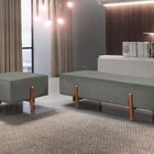 Recamier Luxo Madeira Maciça Zurik Cinza