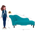 Recamier Namoradeira Divã Lado Direito Olivia Suede Azul Turq