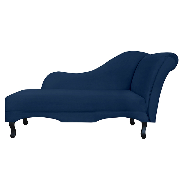 Recamier Namoradeira Divã Lado Esquerdo Olivia Suede Azul Mar