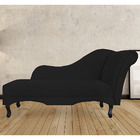 Recamier Namoradeira Divã Lado Esquerdo Olivia Suede Preto -