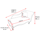 Recamier Namoradeira Divã Lado Esquerdo Olivia Suede Preto -