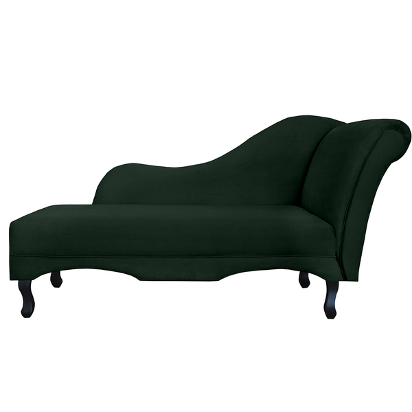 Recamier Namoradeira Divã Lado Esquerdo Olivia Suede Verde -