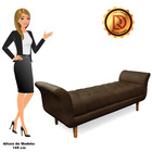 Recamier Olinda Suede 160 Cm Pés Chanfrado Castanhos M11 - D'