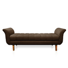 Recamier Olinda Suede 160 Cm Pés Chanfrado Castanhos M11 - D'