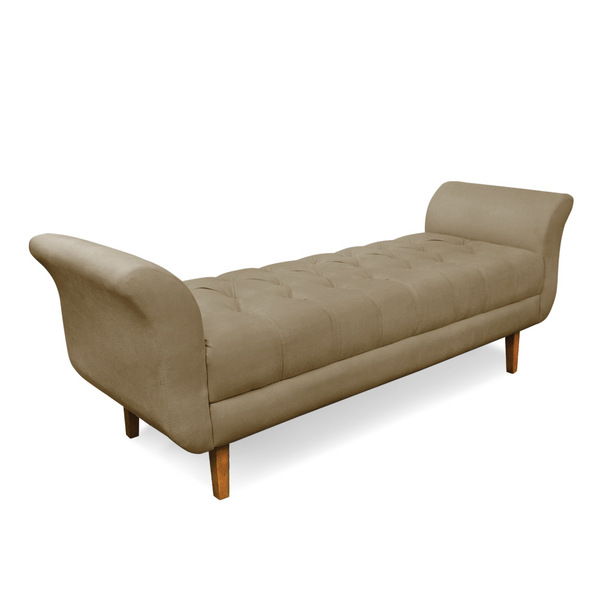 Recamier Olinda Suede 160 Cm Pés Chanfrado Castanhos M11 - D'