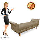 Recamier Olinda Suede 160 Cm Pés Chanfrado Castanhos M11 - D'