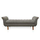 Recamier Olinda Suede 160 Cm Pés Chanfrado Castanhos M11 - D'